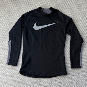 Nike Black and Gray Long Sleeve Performance Shirt